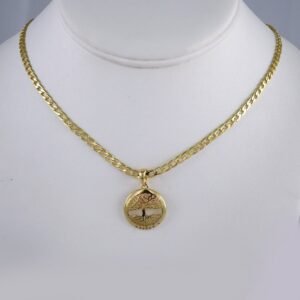 Cadenas & Colgantes/ Chain /Pendants /  14K Real Color/  Zircon Stone/ 3mm// SET1008
