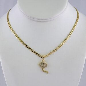 Cadenas & Colgantes/ Chain /Pendants /  14K Real Color/  Zircon Stone/  3mmx45cm// SET1012