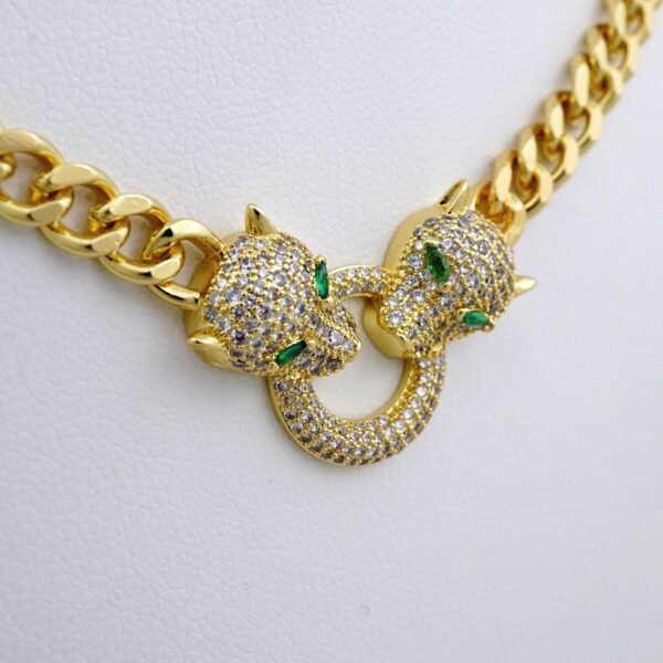 Gargantilla & Colgantes / Choker W/ Pendants/  14K Real Color/  Zircon Stone/  6mm x 45cm// SET1018 - Image 2
