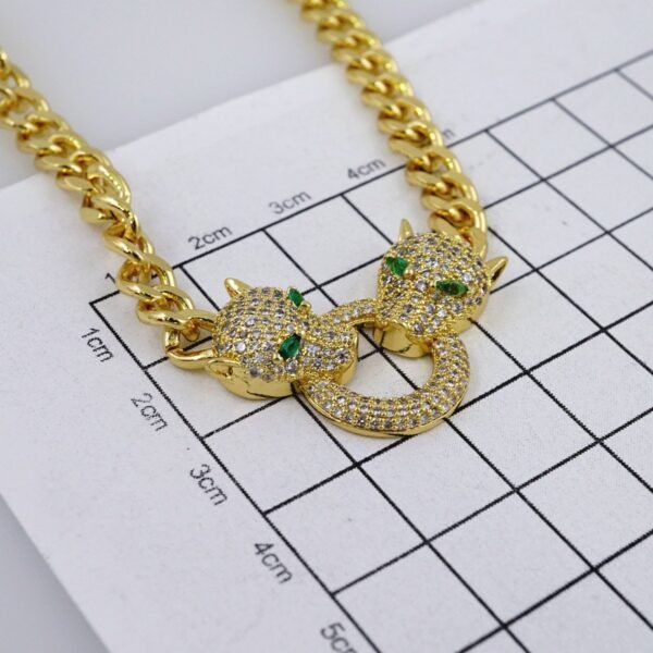 Gargantilla & Colgantes / Choker W/ Pendants/  14K Real Color/  Zircon Stone/  6mm x 45cm// SET1018 - Image 3