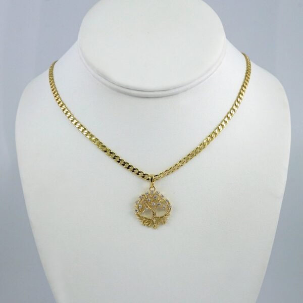 Cadenas & Colgantes/ Chain W/Pendants /  14K Real Color/  Zircon Stone/  3mm// SET1027