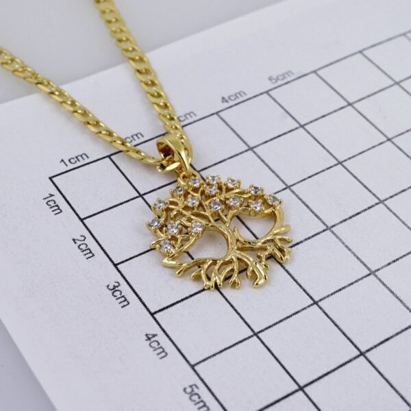 Cadenas & Colgantes/ Chain W/Pendants /  14K Real Color/  Zircon Stone/  3mm// SET1027 - Image 3