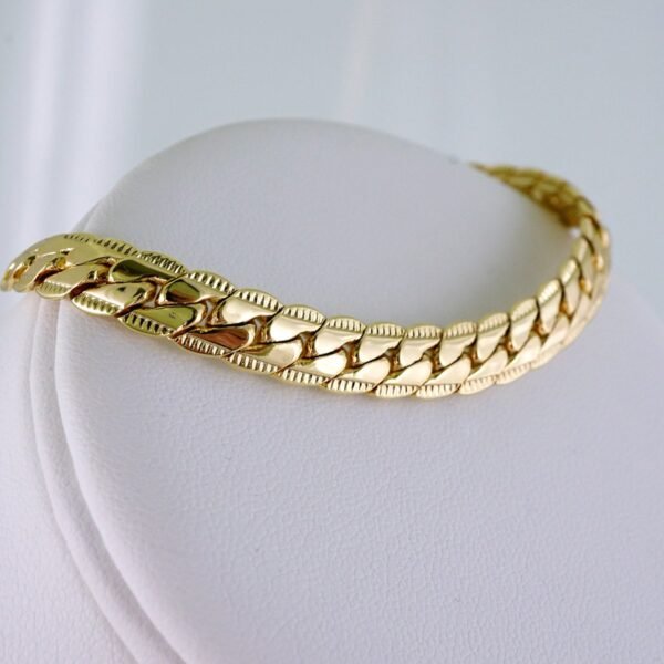 Gargantilla & Pulsera / Choker W/ Bracelet/  14K Real Color/  Plain/  8mmx45cm// SET1028 - Image 3