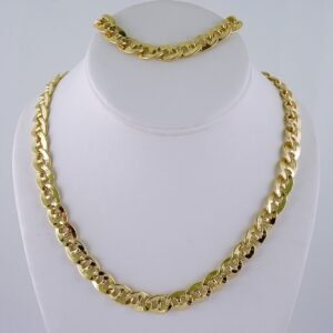Gargantilla & Pulsera / Choker W/ Bracelet/  14K Real Color/  Plain/  8mmx45cm// SET1029