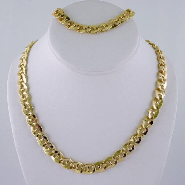 Gargantilla & Pulsera / Choker W/ Bracelet/  14K Real Color/  Plain/  8mmx45cm// SET1029