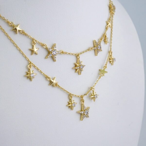 Cadenas & Colgantes/ Chain/Pendants /  14K Real Color/  Zircon Stone/  2mmx45cm// SET1037 - Image 2