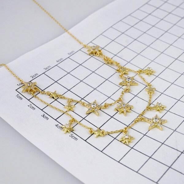 Cadenas & Colgantes/ Chain/Pendants /  14K Real Color/  Zircon Stone/  2mmx45cm// SET1037 - Image 3