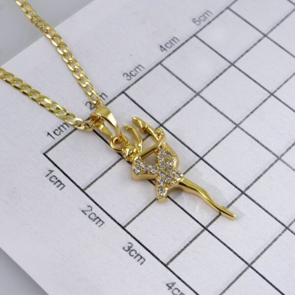 Cadenas & Colgantes/ Chain W/Pendants /  14K Real Color/  Zircon Stone/  2mmx45cm// SET1061 - Image 3