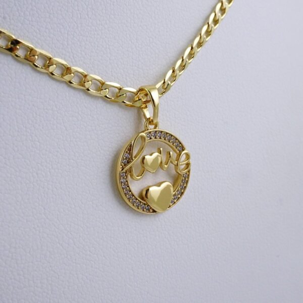 Cadenas & Colgantes/ Chain W/Pendants /  14K Real Color/  Zircon Stone/  3mmx45cm// SET1065 - Image 2