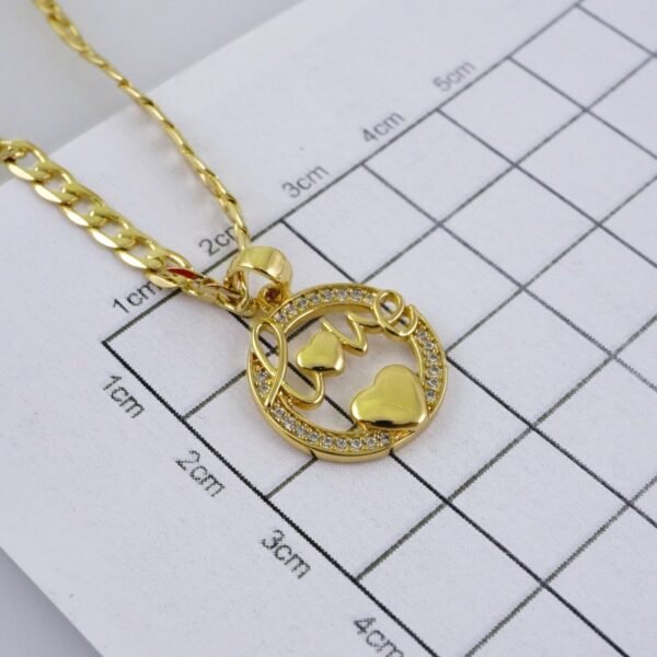 Cadenas & Colgantes/ Chain W/Pendants /  14K Real Color/  Zircon Stone/  3mmx45cm// SET1065 - Image 3