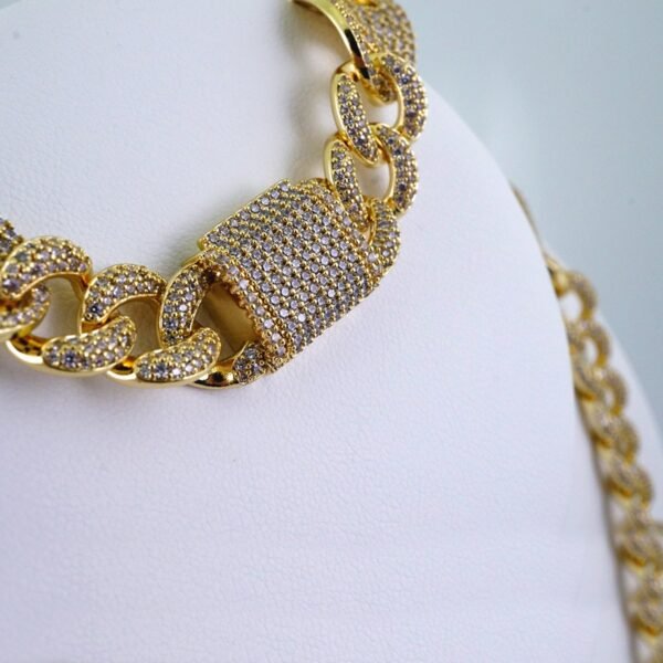 Gargantilla & Pulsera / Choker W/ Bracelet/  14K Real Color/  Zircon Stone/ 10mmx45cm// SET1067 - Image 2