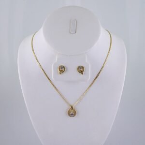 Cadenas & Colgantes & Earrings/ Chain W/Pendants /  14K Real Color/  Zircon Stone/  2mmx45cm// SET1068