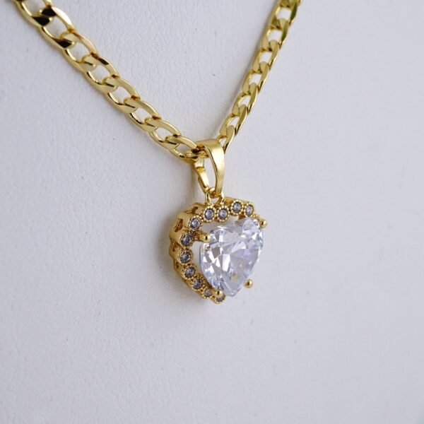 Cadenas & Colgantes & Earrings/ Chain W/Pendants /  14K Real Color/  Zircon Stone/  2mmx45cm// SET1071 - Image 3