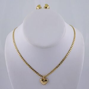 Cadenas & Colgantes & Earrings/ Chain W/Pendants /  14K Real Color/  Zircon Stone/  2mmx45cm// SET1073