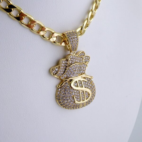 Cadenas & Colgantes/ Chain /Pendants /  14K Real Color/  Zircon Stone/  8mmx60cm// SET1075 - Image 2