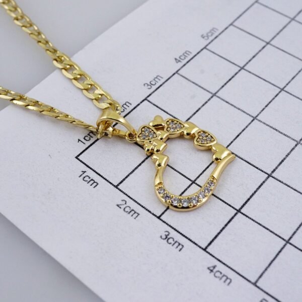 Cadenas & Colgantes/ Chain W/Pendants /14K Real Color/Zircon Stone/ 3mmx45cm// SET1076 - Image 3