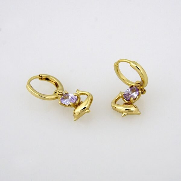 Cadenas & Colgantes & Aretes / Chain W & Pendants & Earrings/  14K Real Color/  Zircon Stone/ 3mm x 45 cm// SET109 - Image 4