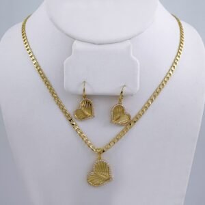 Cadenas & Colgantes & Earrings/ Chain W/Pendants /  14K Real Color/  Zircon Stone/  3mmx45cm// SET1101