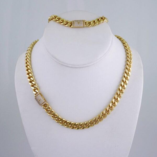 Gargantilla & Pulsera / Choker W/ Bracelet/  14K Real Color/  Zircon Stone/  6mmx45cm// SET1109