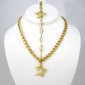 Cadenas & Colgantes & Pulsera/ Chain W & Pendants & Bracelets/ 14K Real Color/ Plain// SET111
