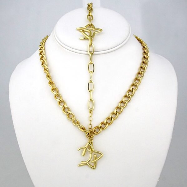 Cadenas & Colgantes & Pulsera/ Chain W & Pendants & Bracelets/ 14K Real Color/ Plain// SET111