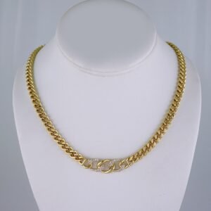 Cadenas /Chain/  14K Real Color/  Zircon Stone/  6mmx45cm// SET1116