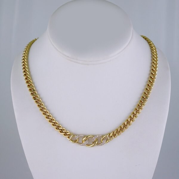 Cadenas /Chain/  14K Real Color/  Zircon Stone/  6mmx45cm// SET1116