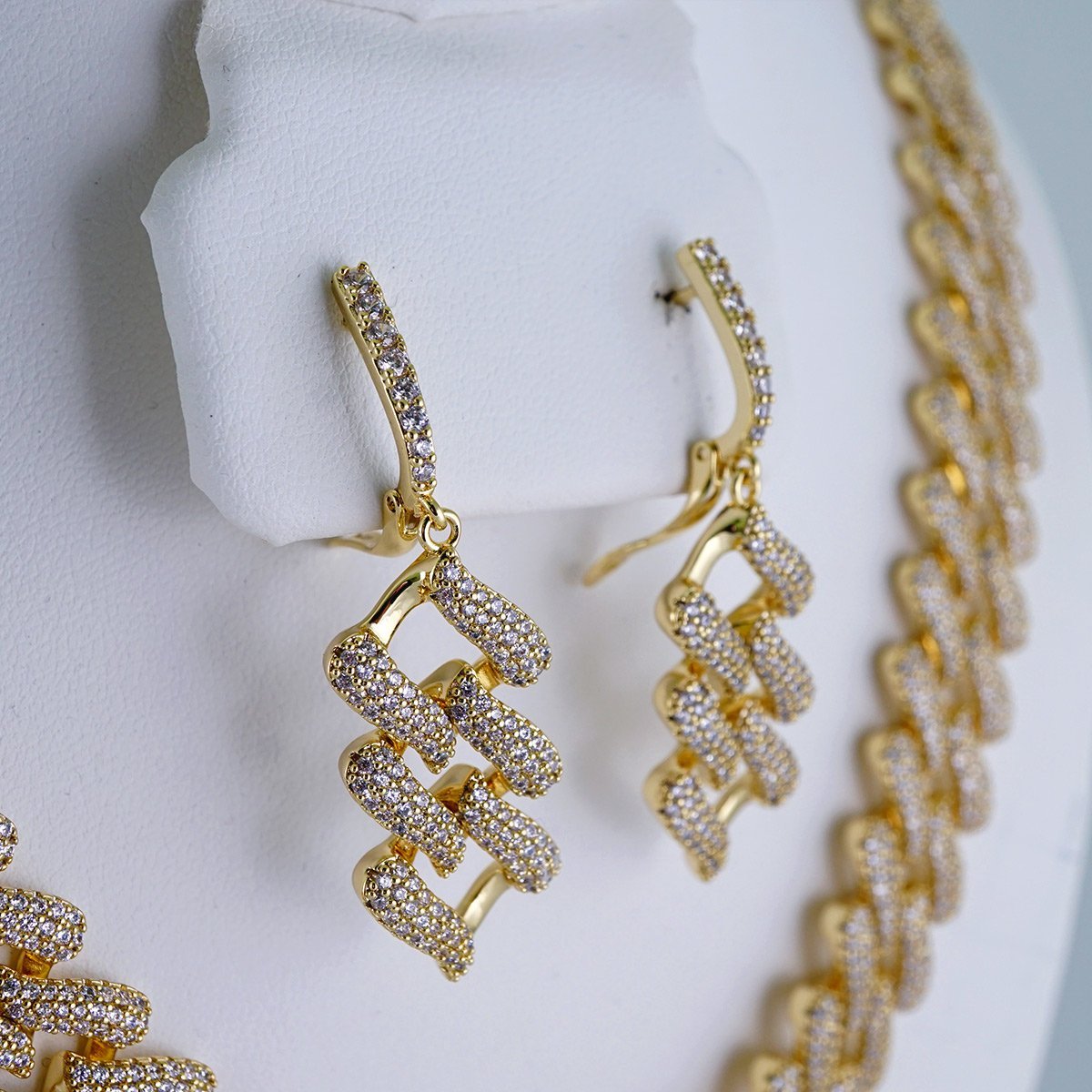 Gargantilla & Pulsera & Earrings / Choker / Bracelet/ Monaco/ 10mm x 50cm// SET1117 - Image 2