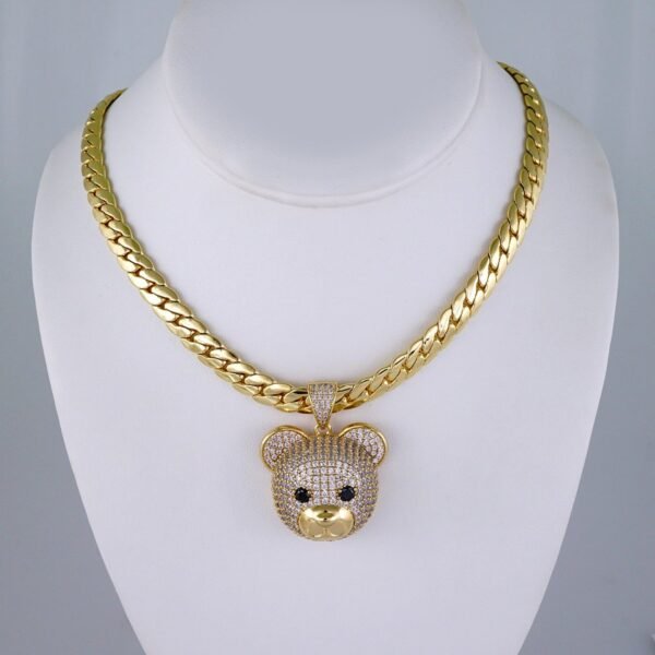 Gargantilla & Colgantes / Choker W/ Pendants/  14K Real Color/  Zircon Stone/  8mm x 45cm// SET1121