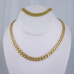 Gargantilla & Pulsera / Choker W/ Bracelet/  14K Real Color/  Plain/  6mmx45cm// SET1126