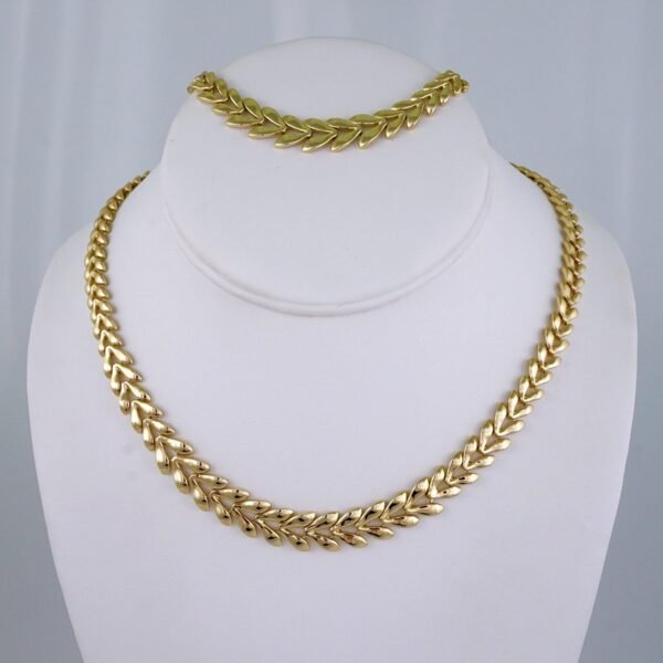 Gargantilla & Pulsera / Choker W/ Bracelet/  14K Real Color/  Plain/  6mmx45cm// SET1126