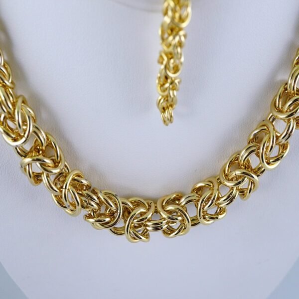 Gargantilla & Pulsera / Choker W/ Bracelet/  14K Real Color/  Plain/  8mmx45cm// SET1147 - Image 2