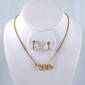 Cadenas & Colgantes & Earrings/ Chain W/Pendants /  14K Real Color/  Zircon Stone/  3mmx45cm// SET1148