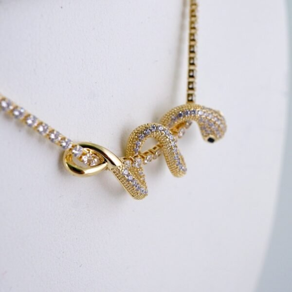 Cadenas & Colgantes & Earrings/ Chain W/Pendants /  14K Real Color/  Zircon Stone/  3mmx45cm// SET1148 - Image 3