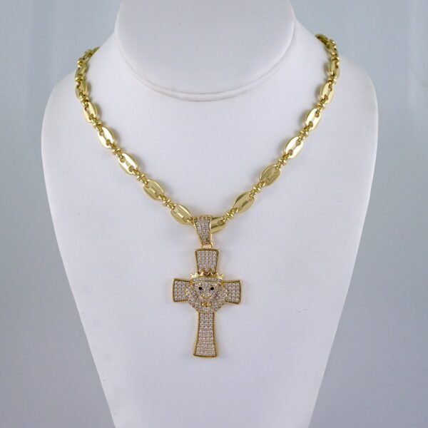 Cadenas & Colgantes/ Chain Men/Pendants/  Zircon Stone/  14K Real Color/  8mm x60cm// SET1162