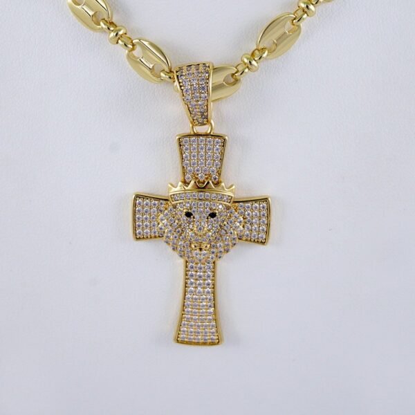 Cadenas & Colgantes/ Chain Men/Pendants/  Zircon Stone/  14K Real Color/  8mm x60cm// SET1162 - Image 2