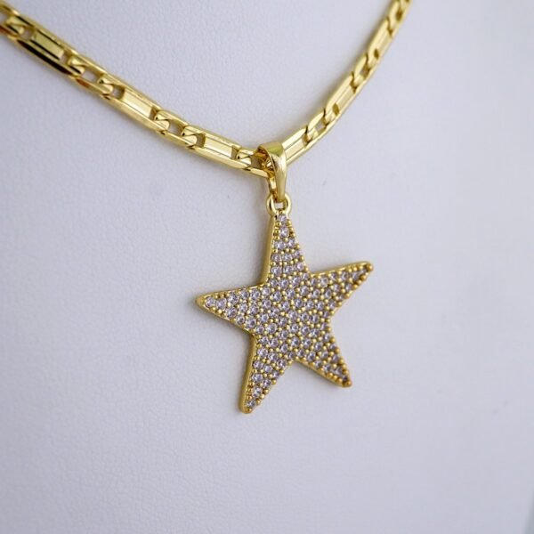 Cadenas & Colgantes/ Chain/Pendants/ Zircon Stone/ 14K Real Color/ 4mmx45cm// SET1190 - Image 2