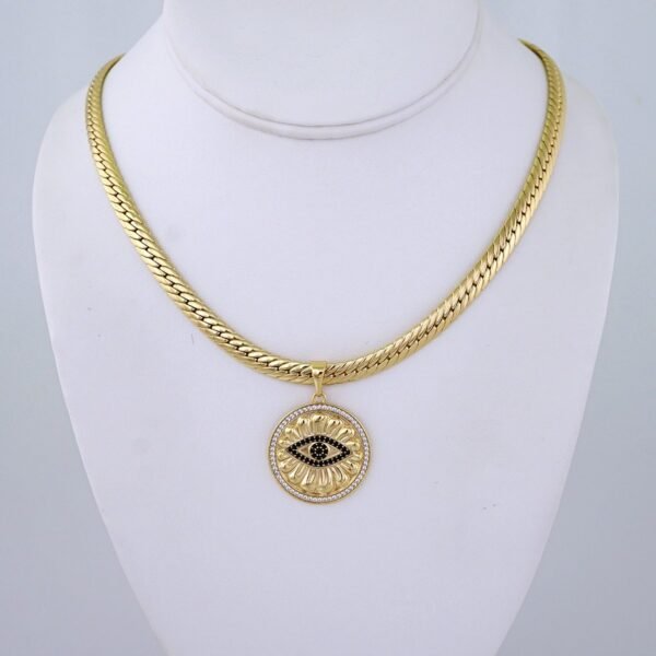 Cadena & Colgante / Chain W/ Pendants/ 14K Real Color/ Zircon Stone/ 6mmx50cm// SET1235