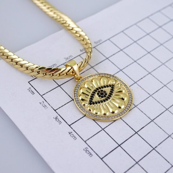 Cadena & Colgante / Chain W/ Pendants/ 14K Real Color/ Zircon Stone/ 6mmx50cm// SET1235 - Image 3