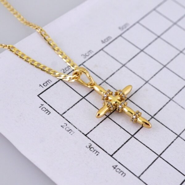 Cadenas & Colgantes/ Chain/Pendants/ Zircon Stone/ 14K Real Color/ 2mmx45cm// SET1257 - Image 3
