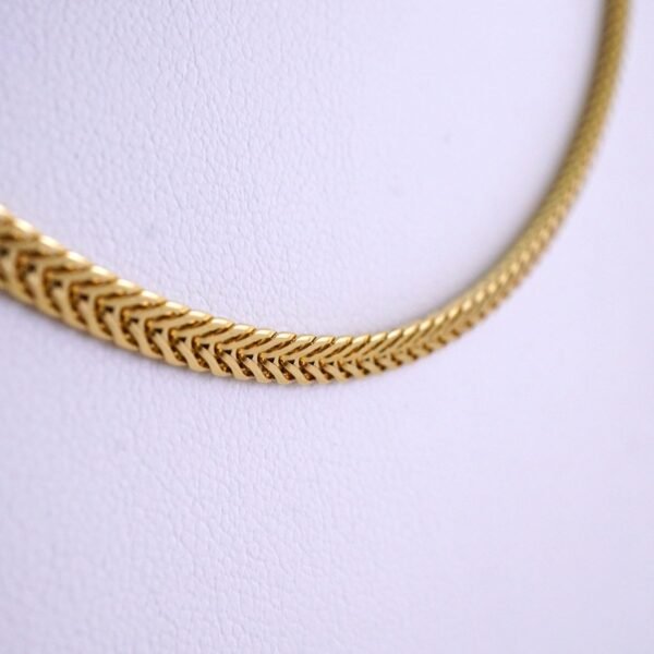 Gargantilla & Pulsera /Choker W/ Bracelet/ 14K Real Color/ Plain/ 4mmx45cm// SET1260 - Image 2