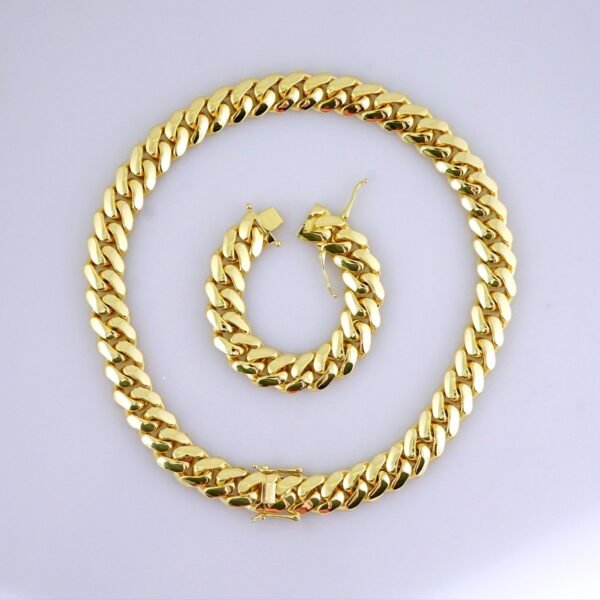Cadenas & Pulseras/ Chain & Bracelet/  14K Real Color/Plain/  Cierre Original/  20mmx60cm// SET1264