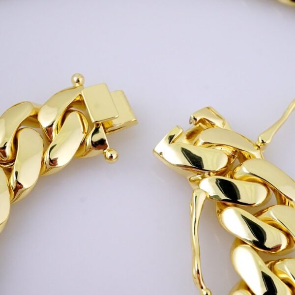 Cadenas & Pulseras/ Chain & Bracelet/  14K Real Color/Plain/  Cierre Original/  20mmx60cm// SET1264 - Image 5