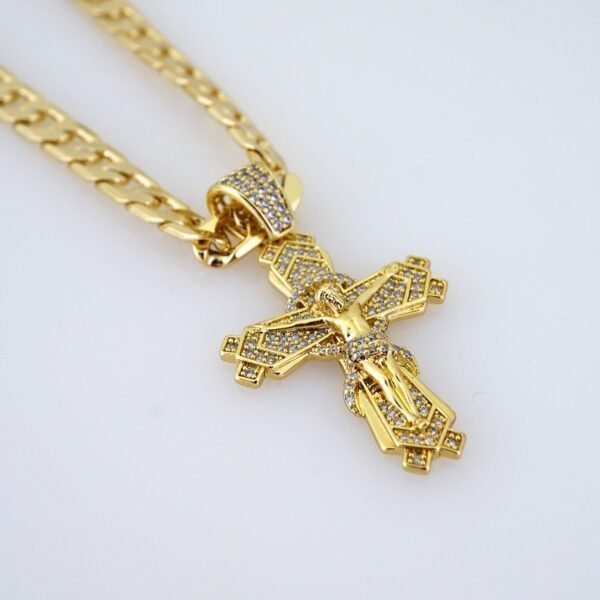 Cadenas & Colgantes/ Chain Men/Pendants/ Zircon Stone/ 14K Real Color/ 8mm x60cm// SET1282 - Image 3