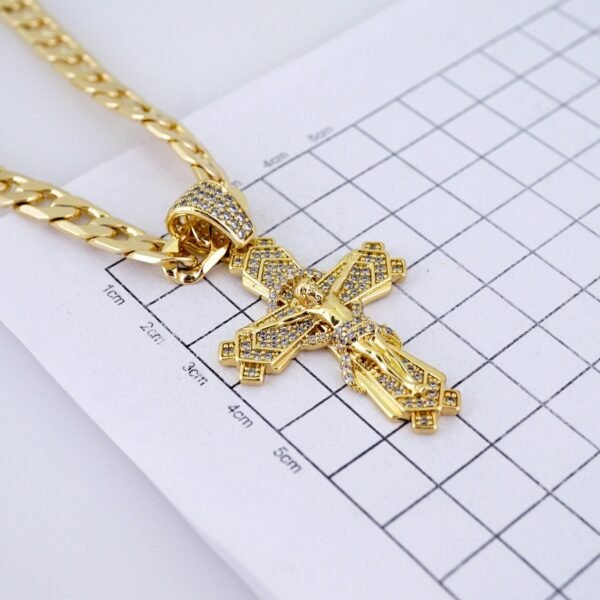 Cadenas & Colgantes/ Chain Men/Pendants/ Zircon Stone/ 14K Real Color/ 8mm x60cm// SET1282 - Image 4