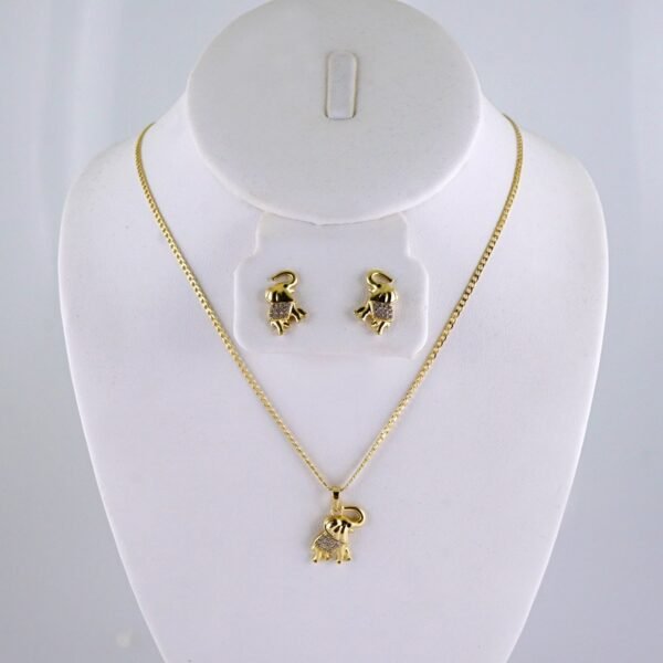 Cadenas & Colgantes & Earrings/ Chain W/Pendants / 14K Real Color/ Zircon Stone/ 2mmx45cm// SET1289