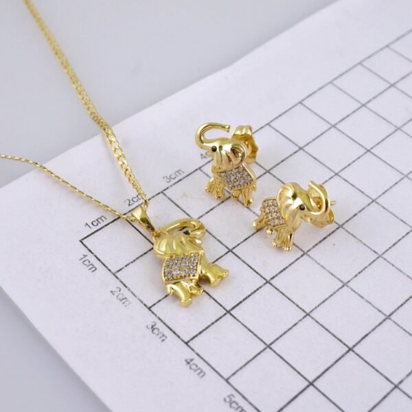 Cadenas & Colgantes & Earrings/ Chain W/Pendants / 14K Real Color/ Zircon Stone/ 2mmx45cm// SET1289 - Image 4