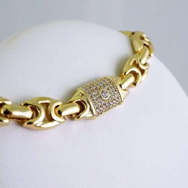 Gargantilla & Pulsera /Choker W/ Bracelet/ 14K Real Color/ Zircon Stone/ 6mmx45cm// SET1297 - Image 2