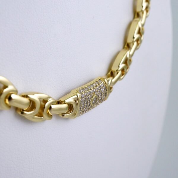 Gargantilla & Pulsera /Choker W/ Bracelet/ 14K Real Color/ Zircon Stone/ 6mmx45cm// SET1297 - Image 3