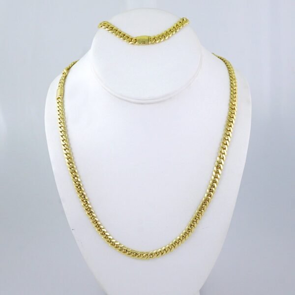 Cadenas & Pulseras/ Chain & Bracelet/ 14K Real Color/Plain/ Cierre Original/ 6mmx60cm// SET1301